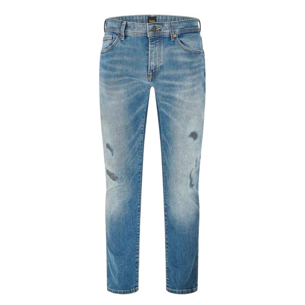Boss Mens Distressed 5 Pockets Slim Jeans / Navy